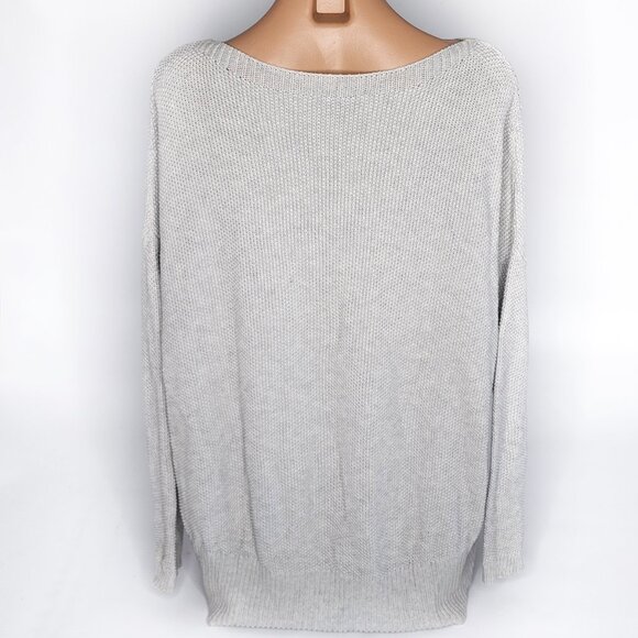 THEORY Efina Cotton and Cashmere High Low Asymmetrical Hem Sweater Size M - Picture 3 of 6